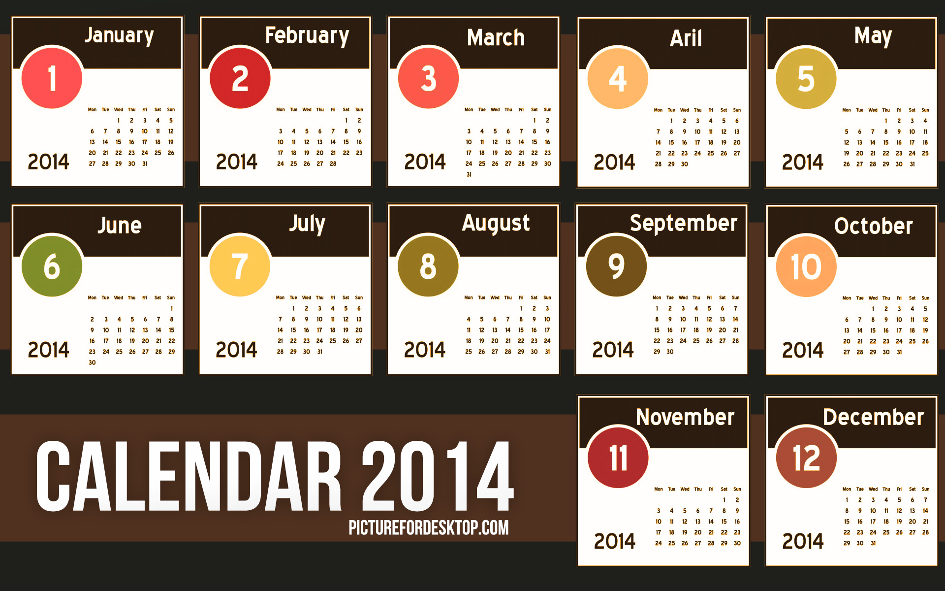 Desktop Calendar HD Wallpaper