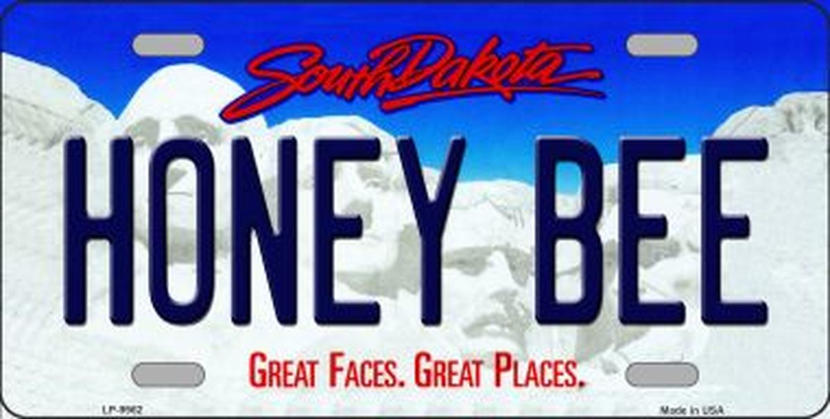 Honey Bee South Dakota Background Wholesale Metal Novelty License