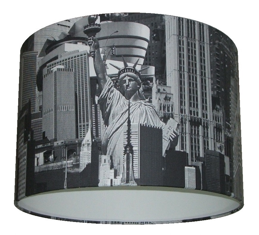 Co Uk New York Black White Handmade Wallpaper Lampshade