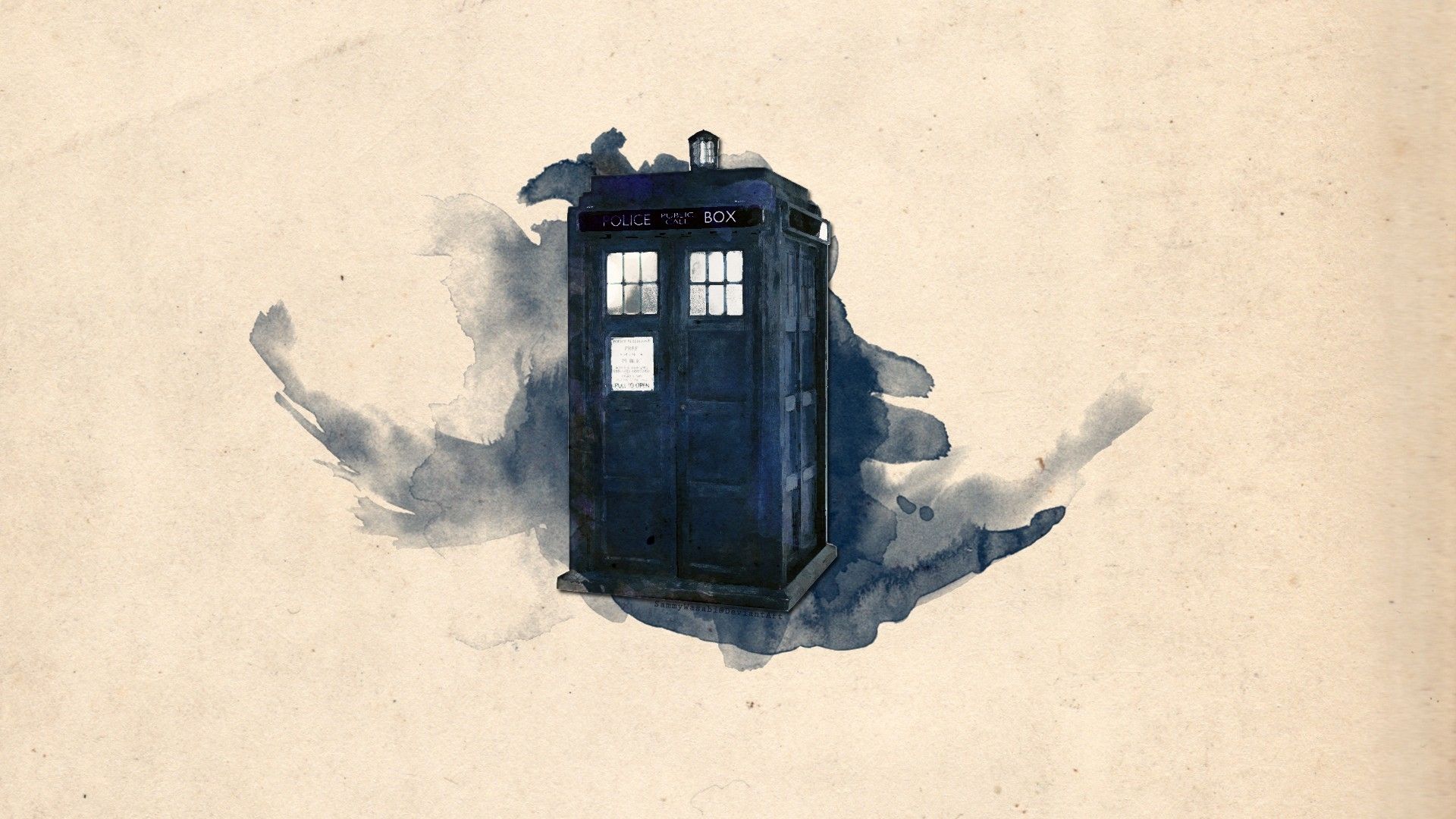 Tardis Artwork Doctor Who Watercolor Simple Background Wallpaper