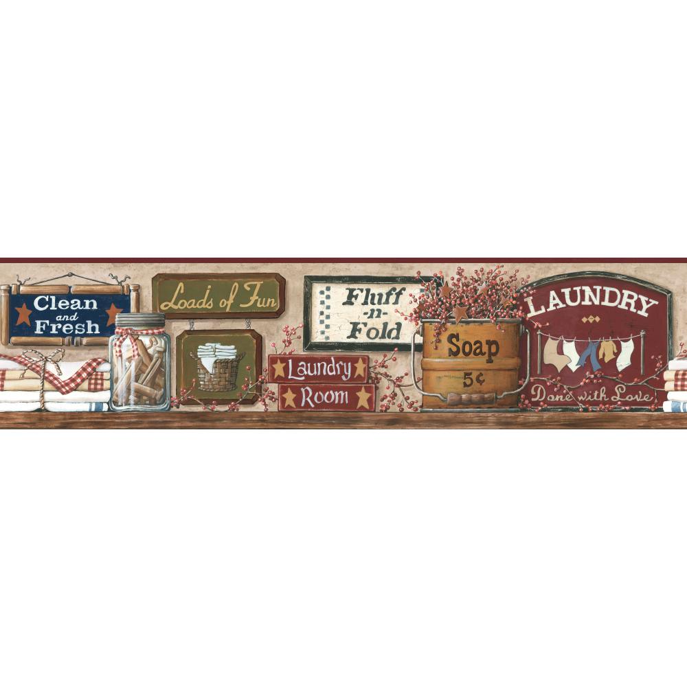 Free download Folk Art Laundry Signs Wallpaper Border CB5511BDB