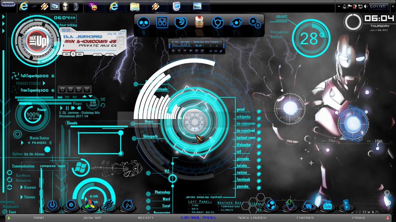 Iron Man Windows 7 Theme 2011 by jeromegamit 1366x768