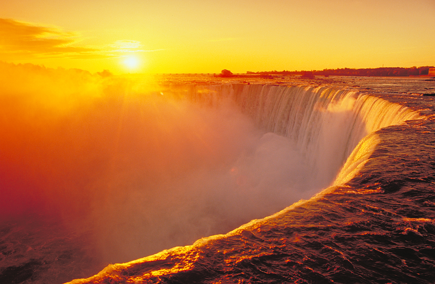 Sunset Niagara Falls Beautiful Wallpaper 1500x982