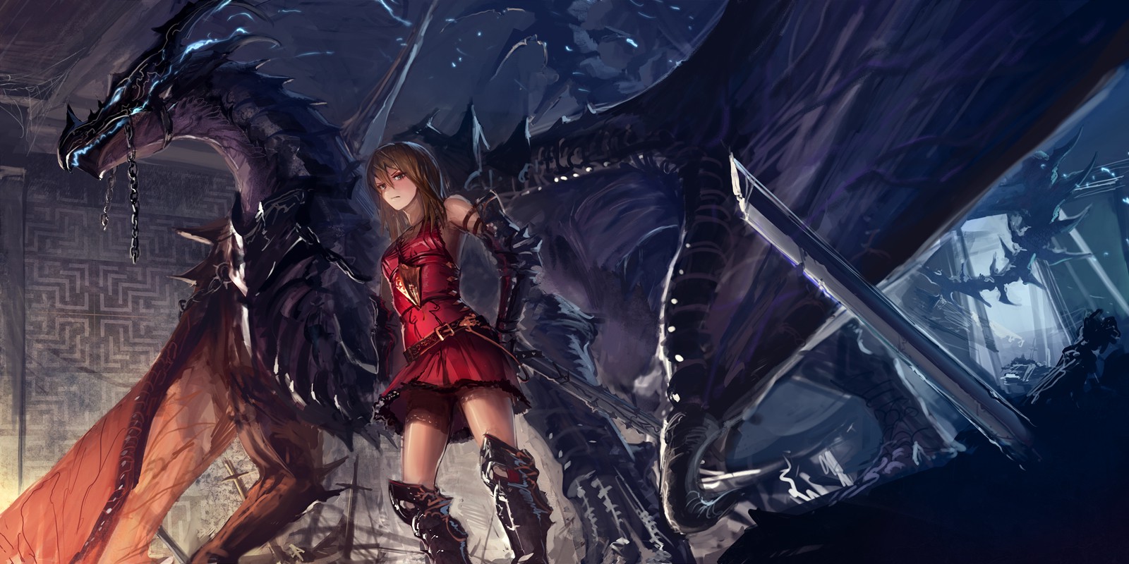 Anime dragon girl HD phone wallpaper  Pxfuel