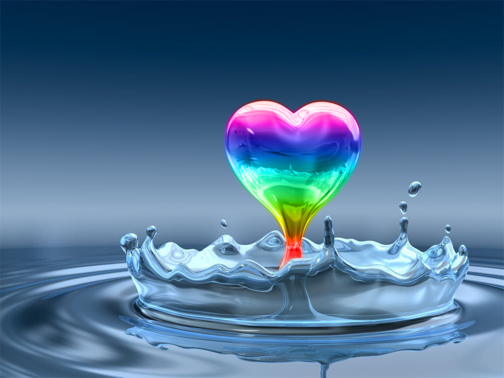 Rainbow Water Heart By Feferest
