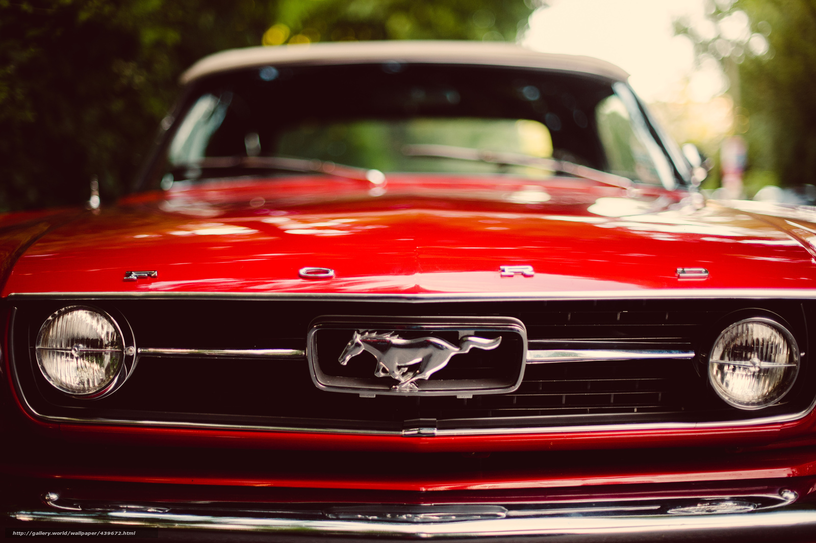Wallpaper Ford Mustang Red Classic Desktop
