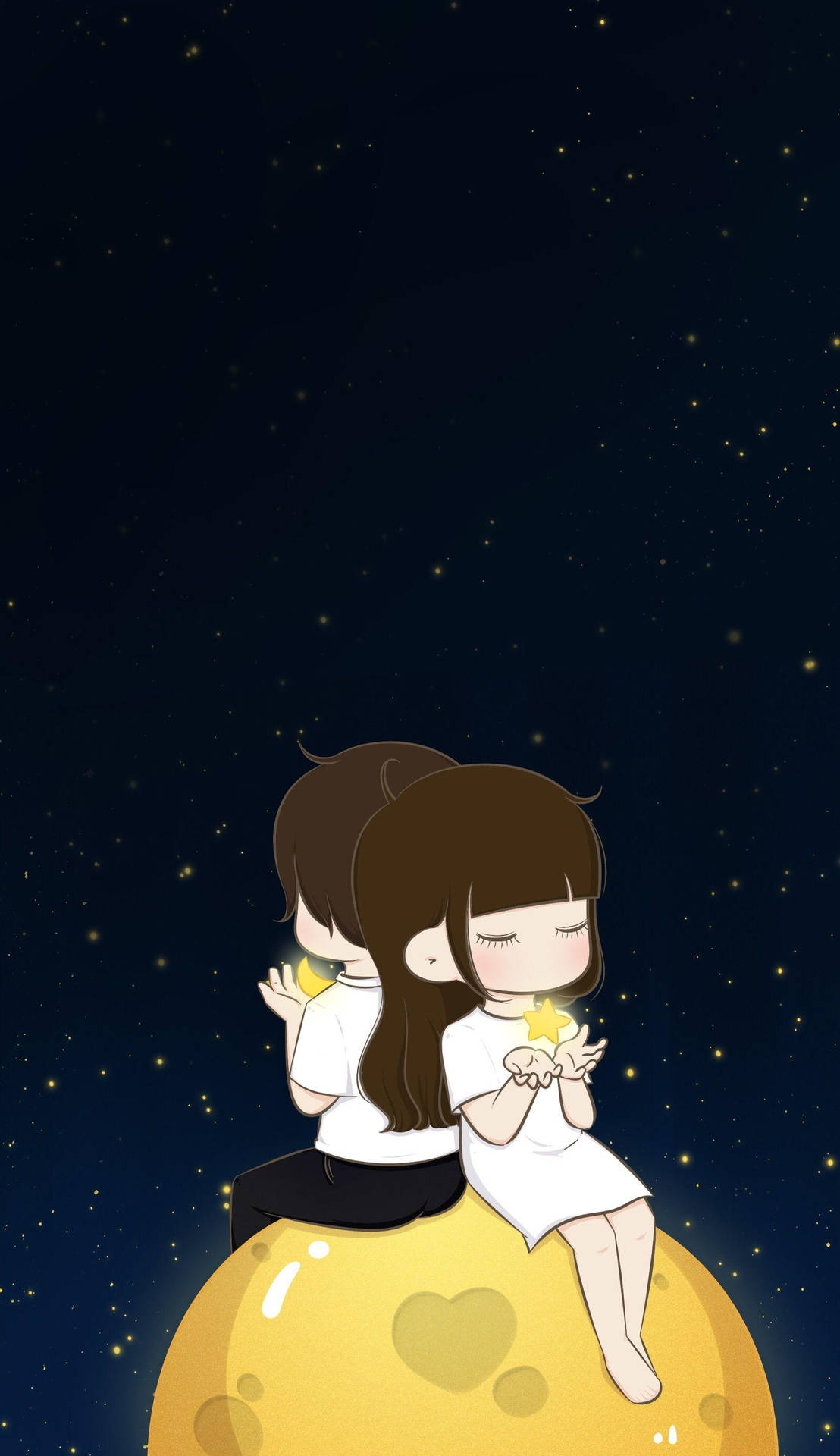 Cute Couple Cartoon Wallpaper