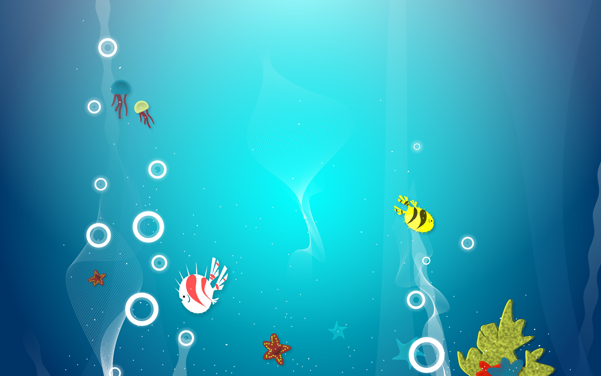 Wallpaper Underwater World Illustrator Ics Desktop