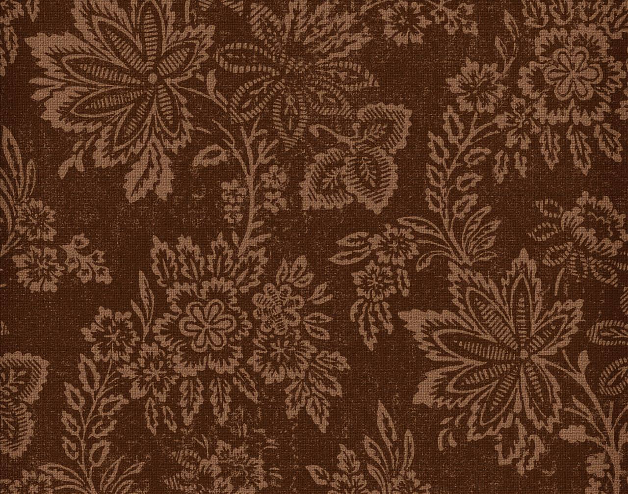 Intricate Brown Floral Pattern on Textured Background