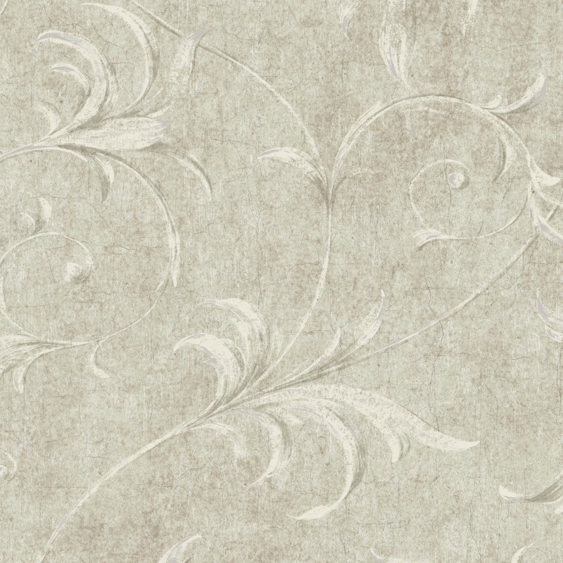 Wallpaper Leaf Scroll Ogee Acanthus