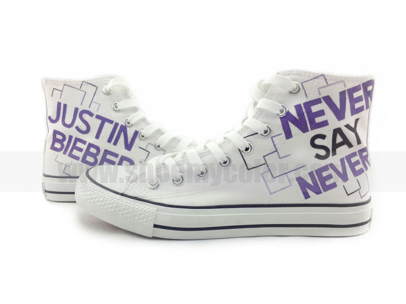 Justin Bieber Never Say Hand Painted Shoes Wallpaper Photos