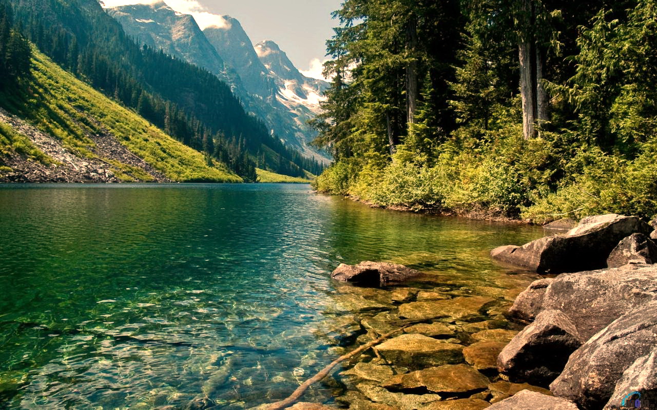 Mountain Lake Hiking Wallpaper Desktop Pictures