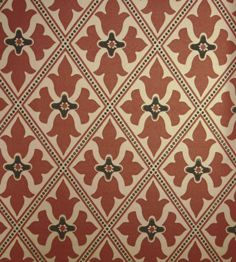 Gold And Red Trellis Wallpaper Bayham Abbey Wallcovering English