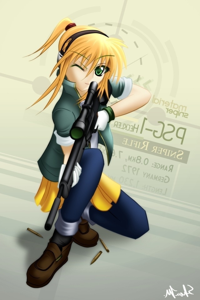 Sniper Girl Anime iPhone HD Wallpaper