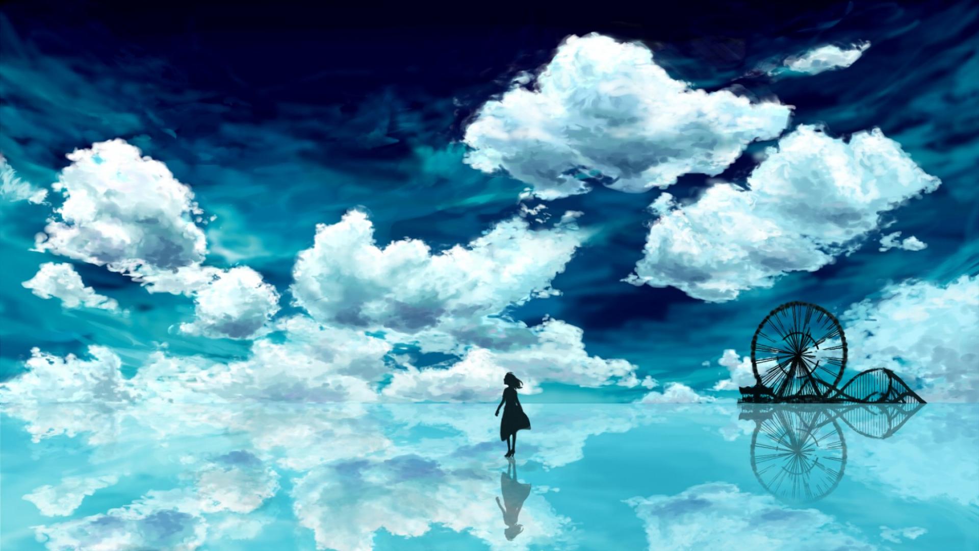 Anime Sky Anime Anime Sky Blue Sky Wallpaper 1920x1080