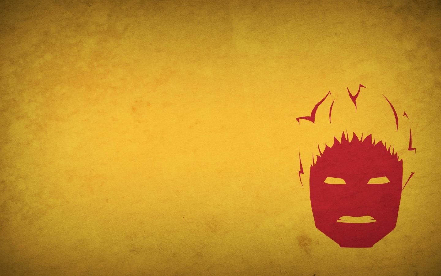 Ics Characters Human Torch Yellow Background Blo0p Wallpaper