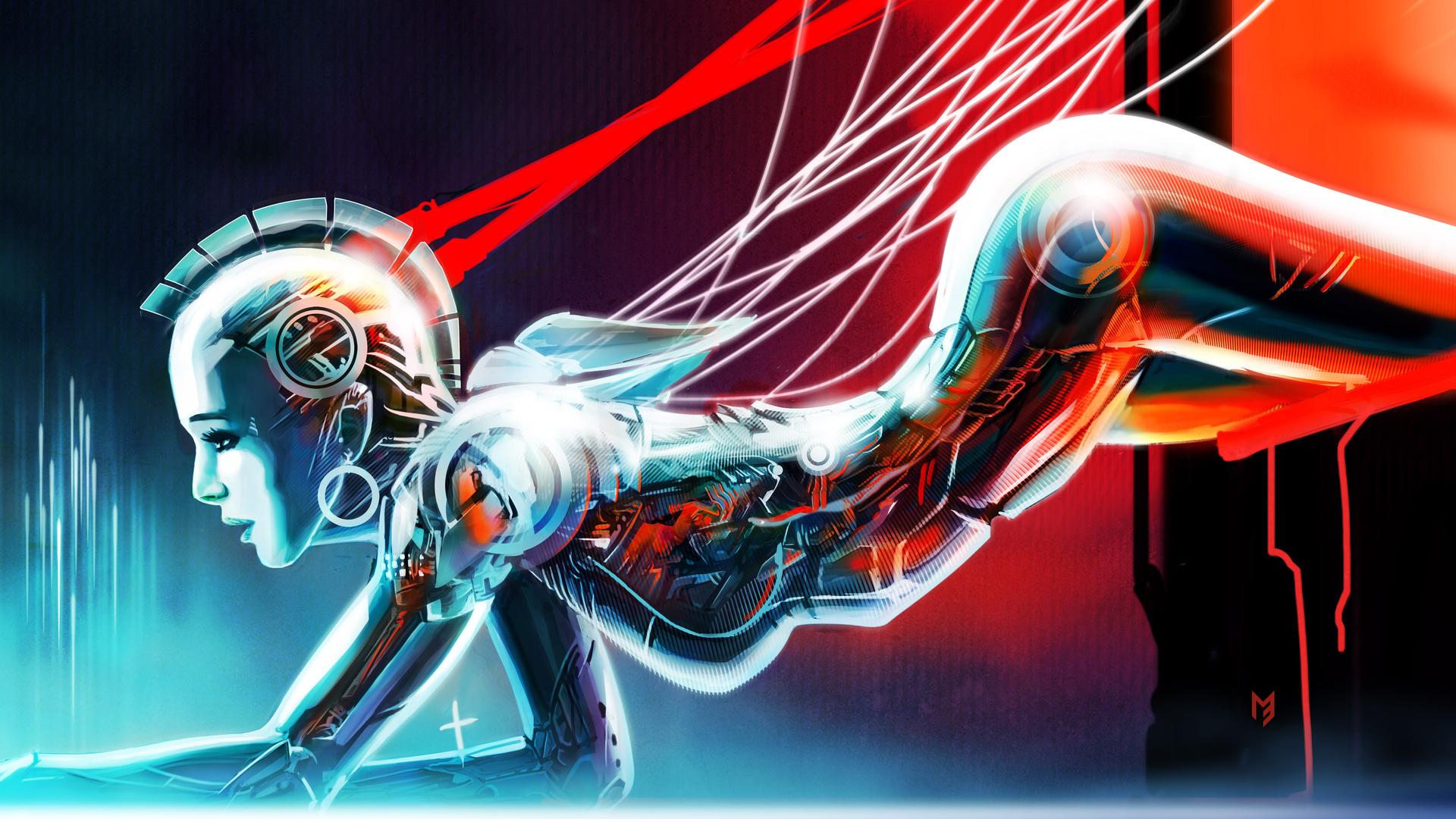 Sci Fi Women Sexy Cyb Robot Mech Wallpaper