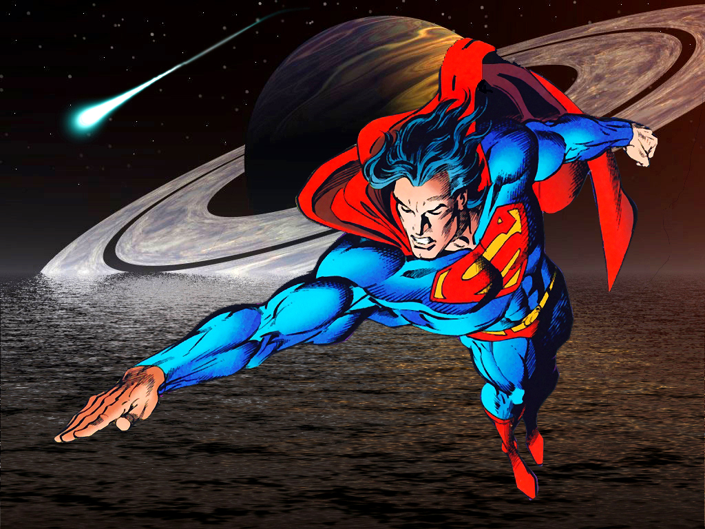 Superman Near Saturn Thanks To Matt Vincenty