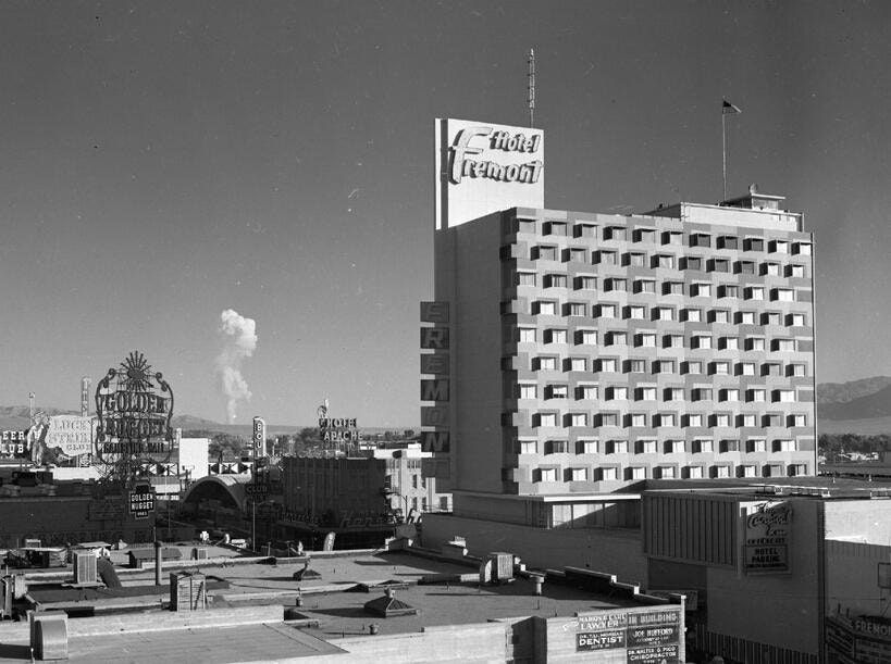 The Fremont Hotel In Downtown Las Vegas Nevada With A Nuclear