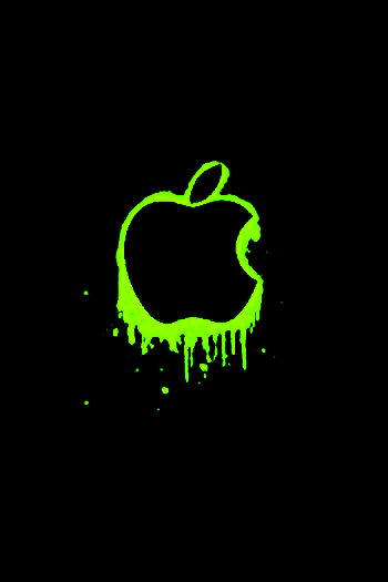 Neon Green Apple Logo iPhoneiPod Touch Background by forever a lone