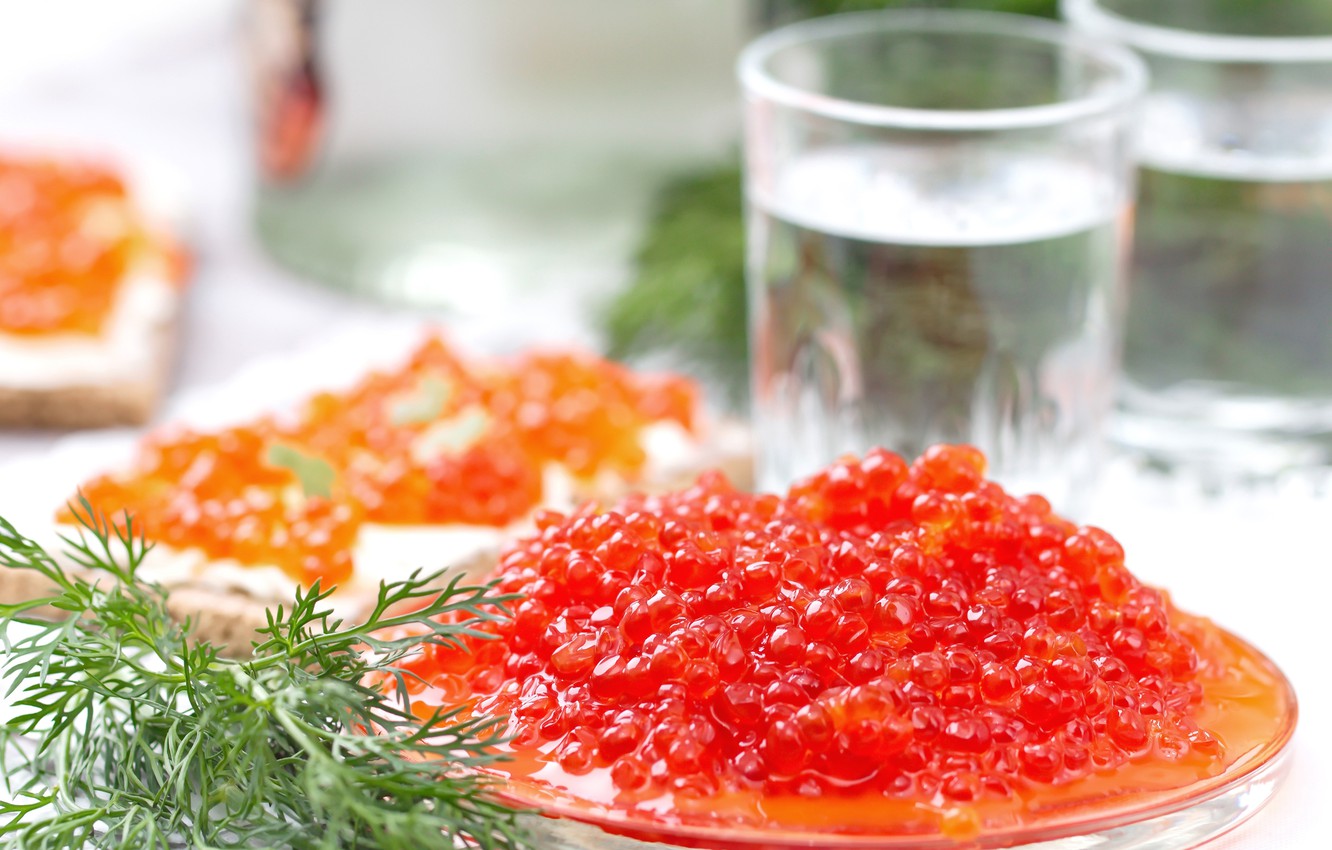 Wallpaper Greens Dill Caviar Seafood Image For Desktop