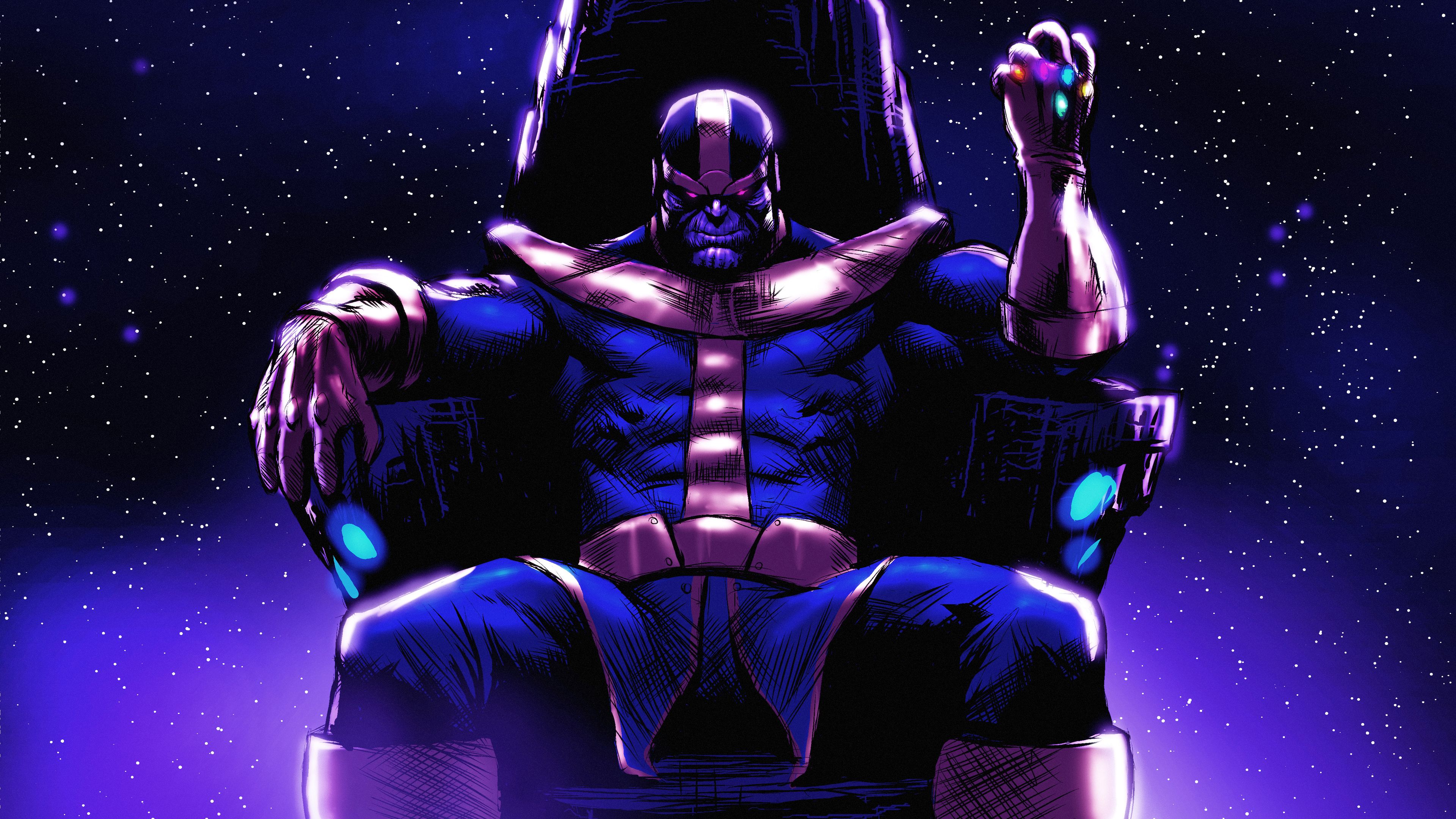 Thanos On His Throne Wallpaper Superheroes HD