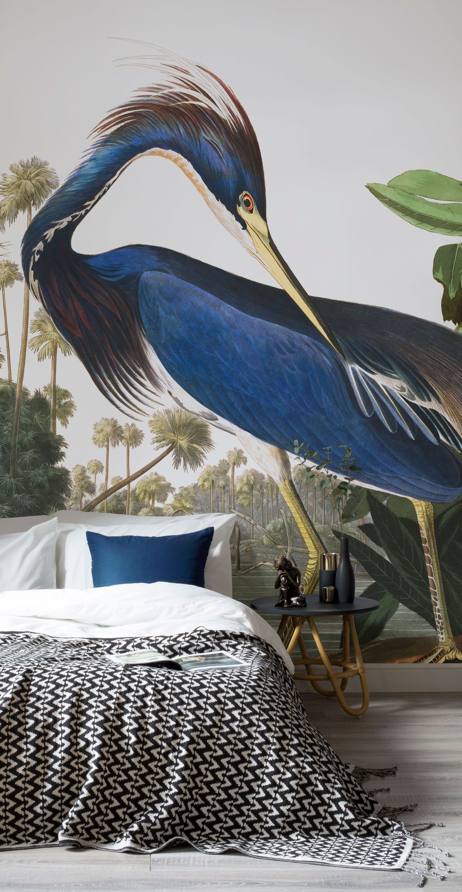 Blue Heron Wallpaper Print Mural Muralswallpaper