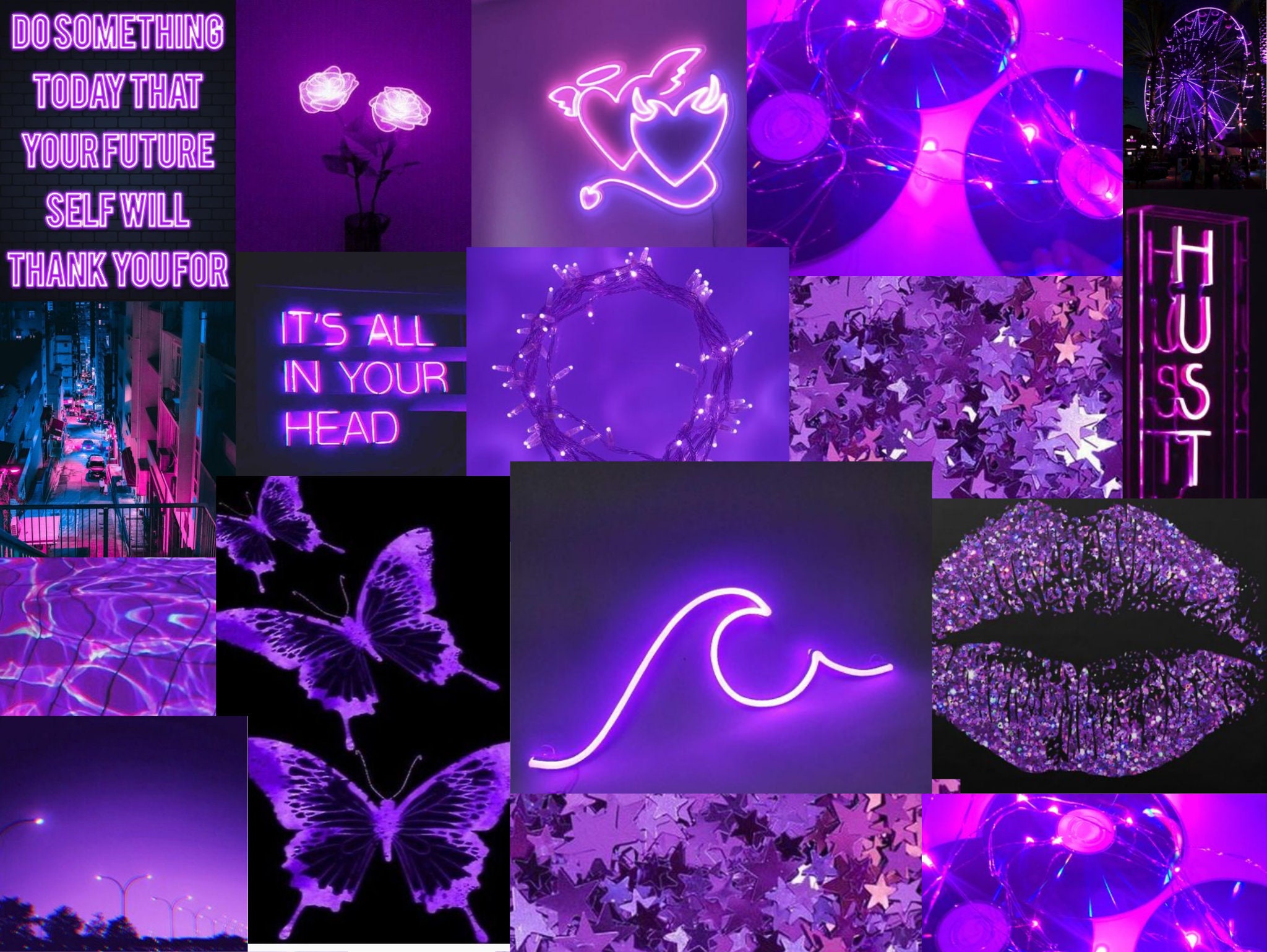 Free download Digital Neon Purple Wallpaper Collage Ipad Etsy [2048x1538]  for your Desktop, Mobile & Tablet | Explore 23+ Purple and Teal Wallpapers  | Teal and Brown Wallpaper, Teal and Black Wallpaper,