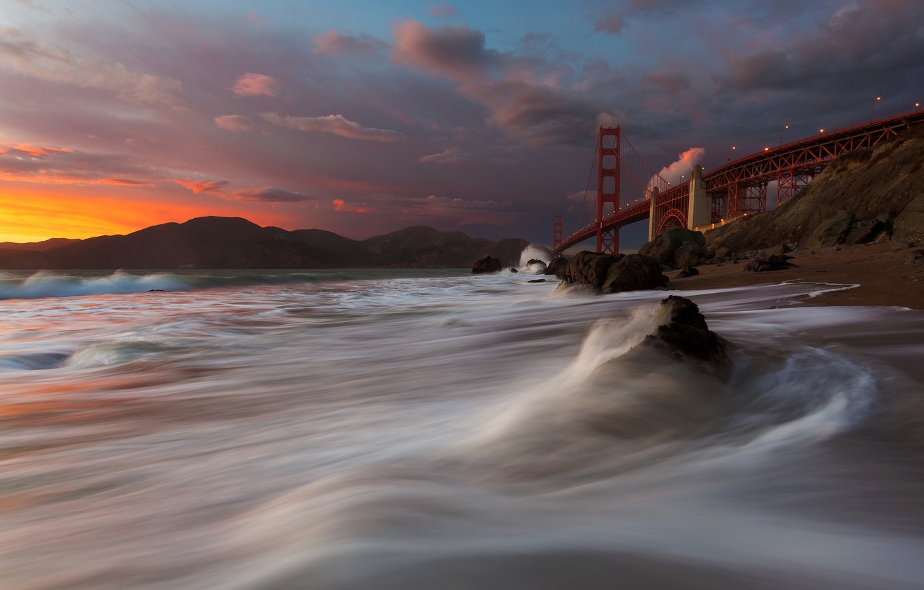 Wallpaper Golden Gate Bridge San Francisco Marshall Beach Image