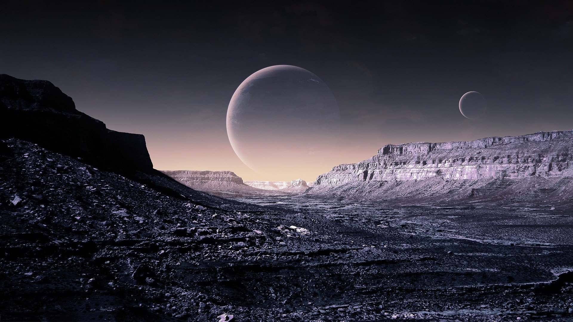  planets surface spacescape science fiction wallpaper background