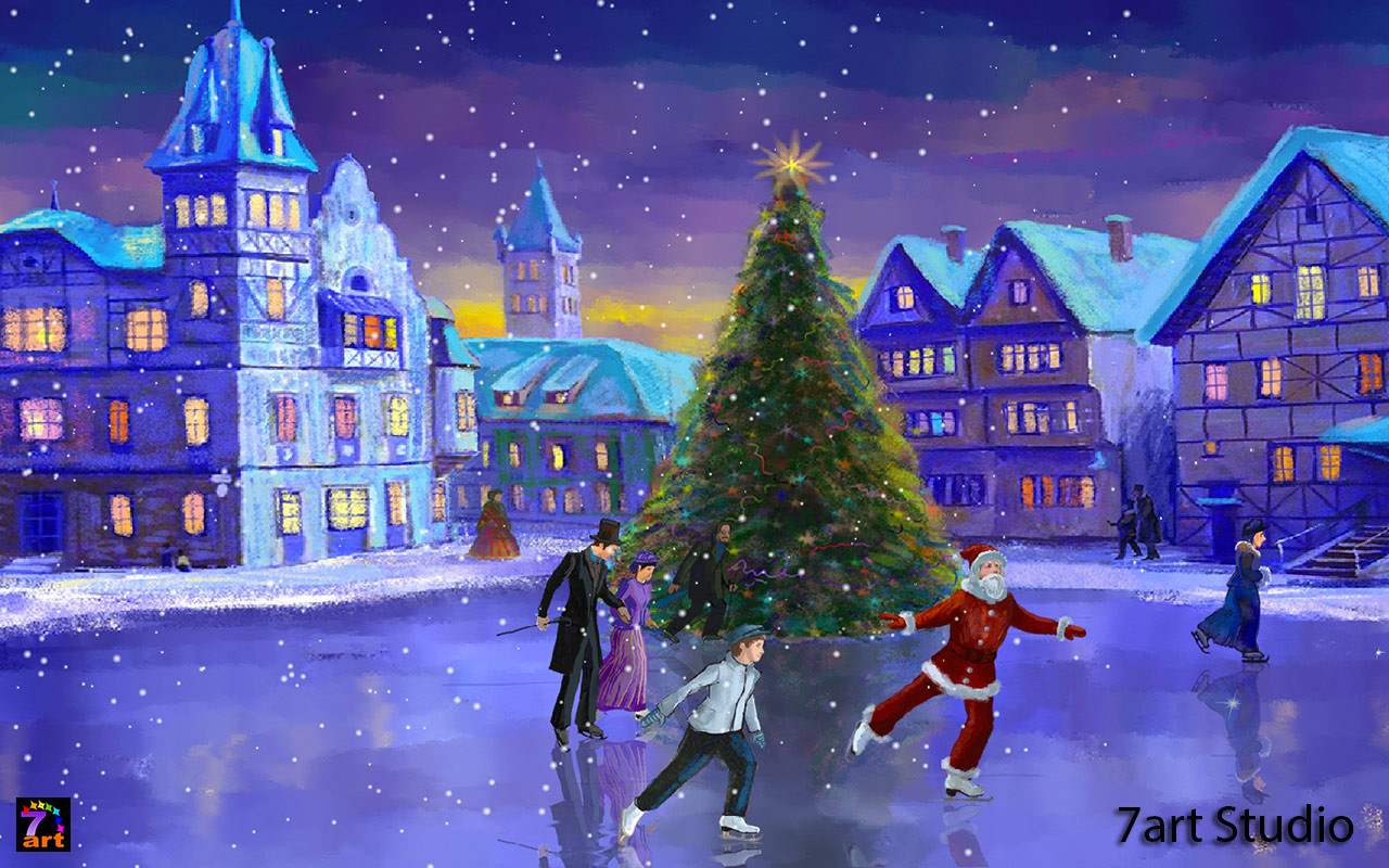 Christmas Rink screensaver and live wallpaper   your brilliant festive 1280x800