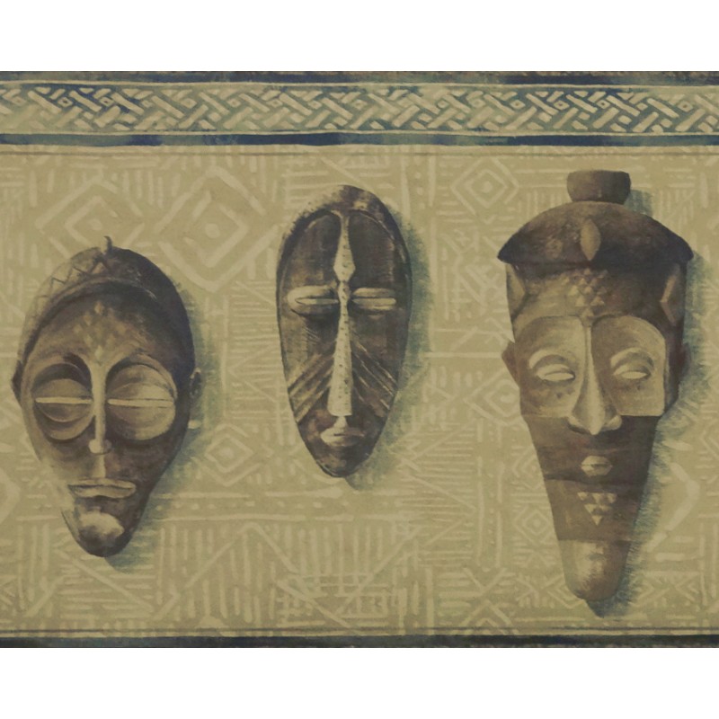Wallpaper Border Novelty Vintage African Mask