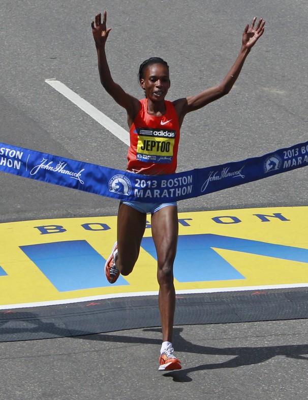 Finish Line In Boston To Win The Women S Division Of