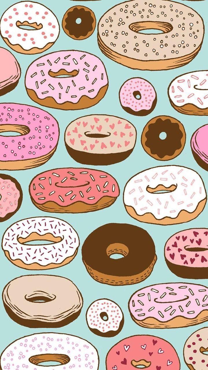 Donut Wallpaper Pink Pattern Design Doughnut Bake Sale Snack