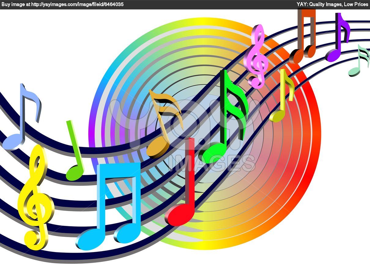 Colorful Musical Notes Wallpaper Music Illustration