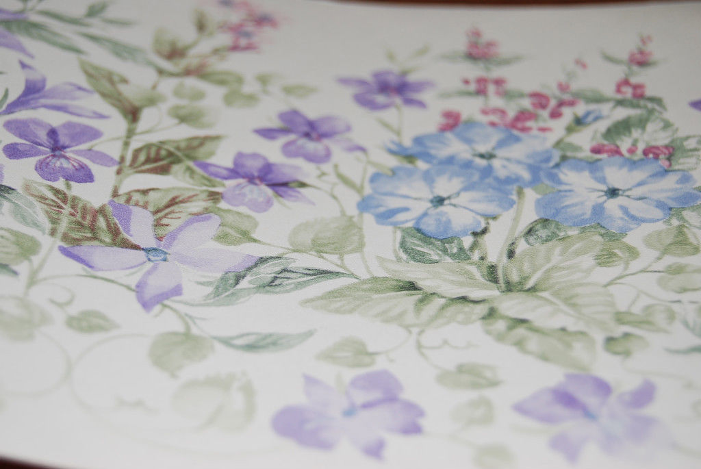 Pink And Blue Floral Wallpaper Border