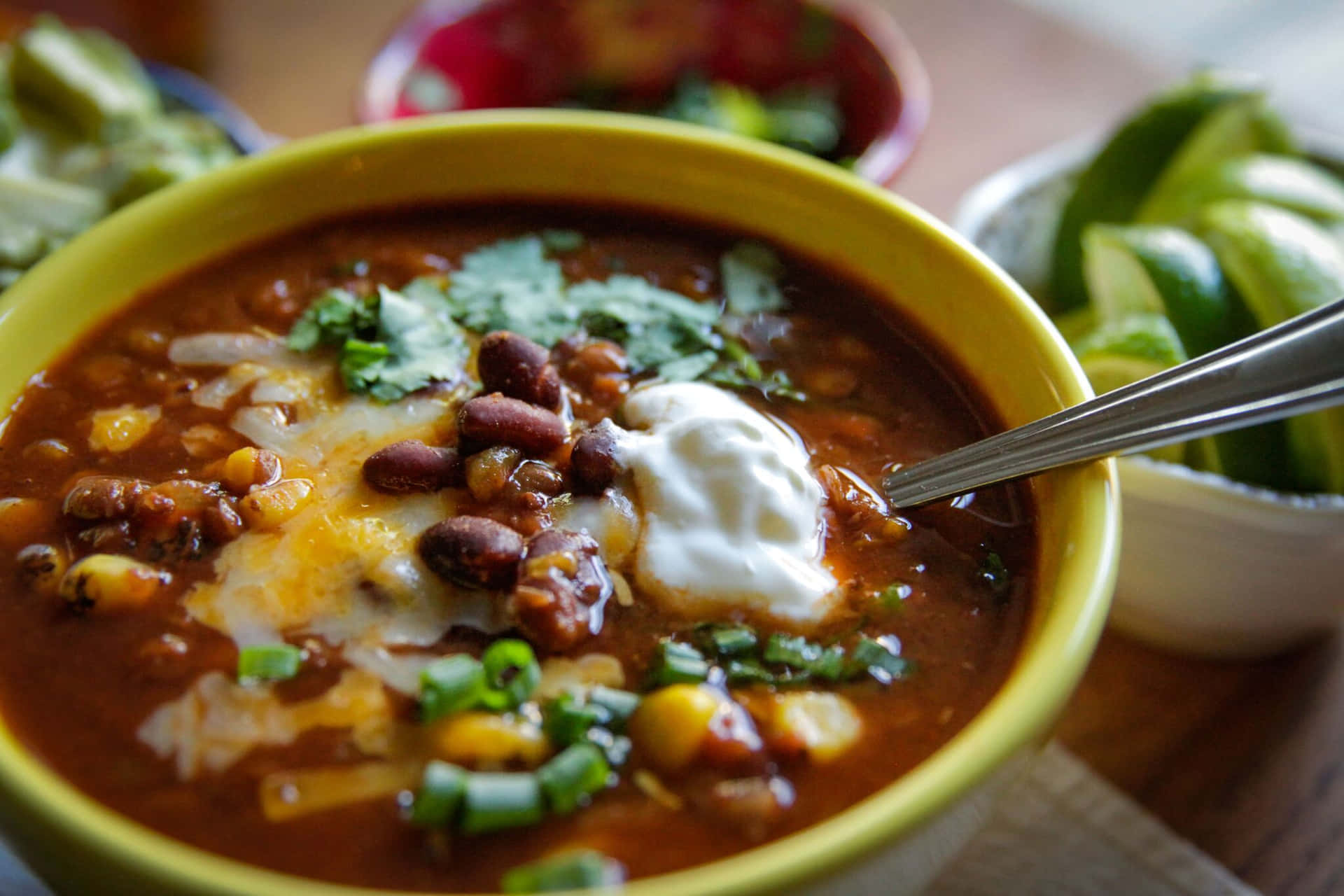 Hearty Black Bean Soup For Dinner Tonight Wallpaper