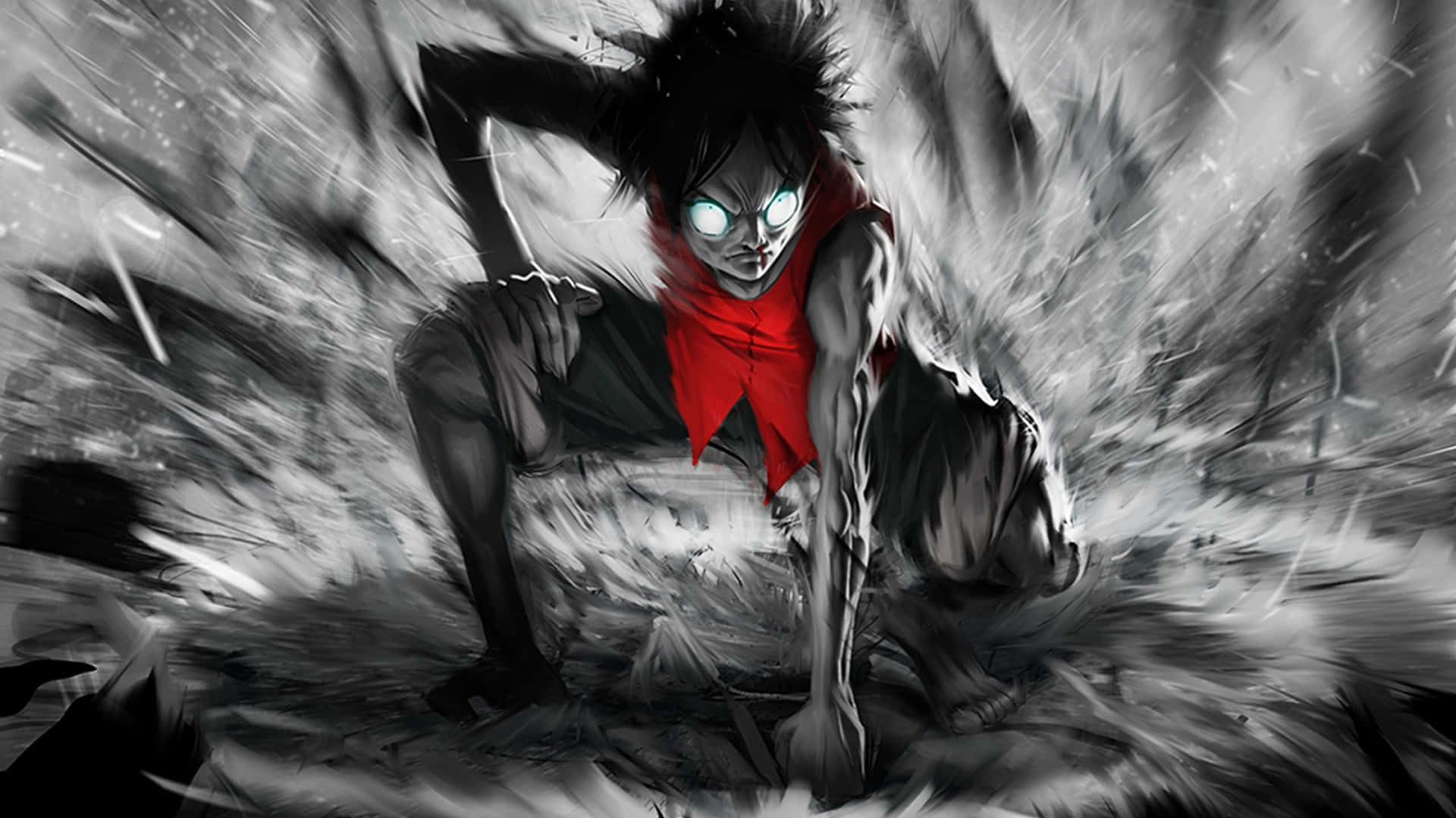 Luffy Black And White Wallpaper