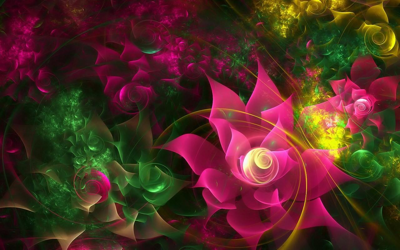 Neon Flower Live Wallpaper Beautiful Abstract Rotating Flowers 3d