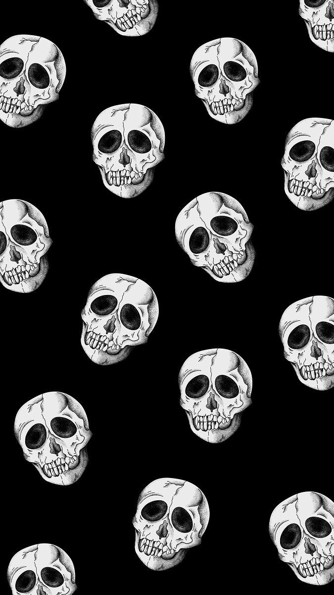 Vintage Skull Psd Black Mobile Phone Wallpaper Image By