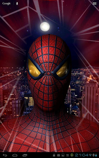 The Live Wallpaper Features Spider Man In 3d Hovering Over