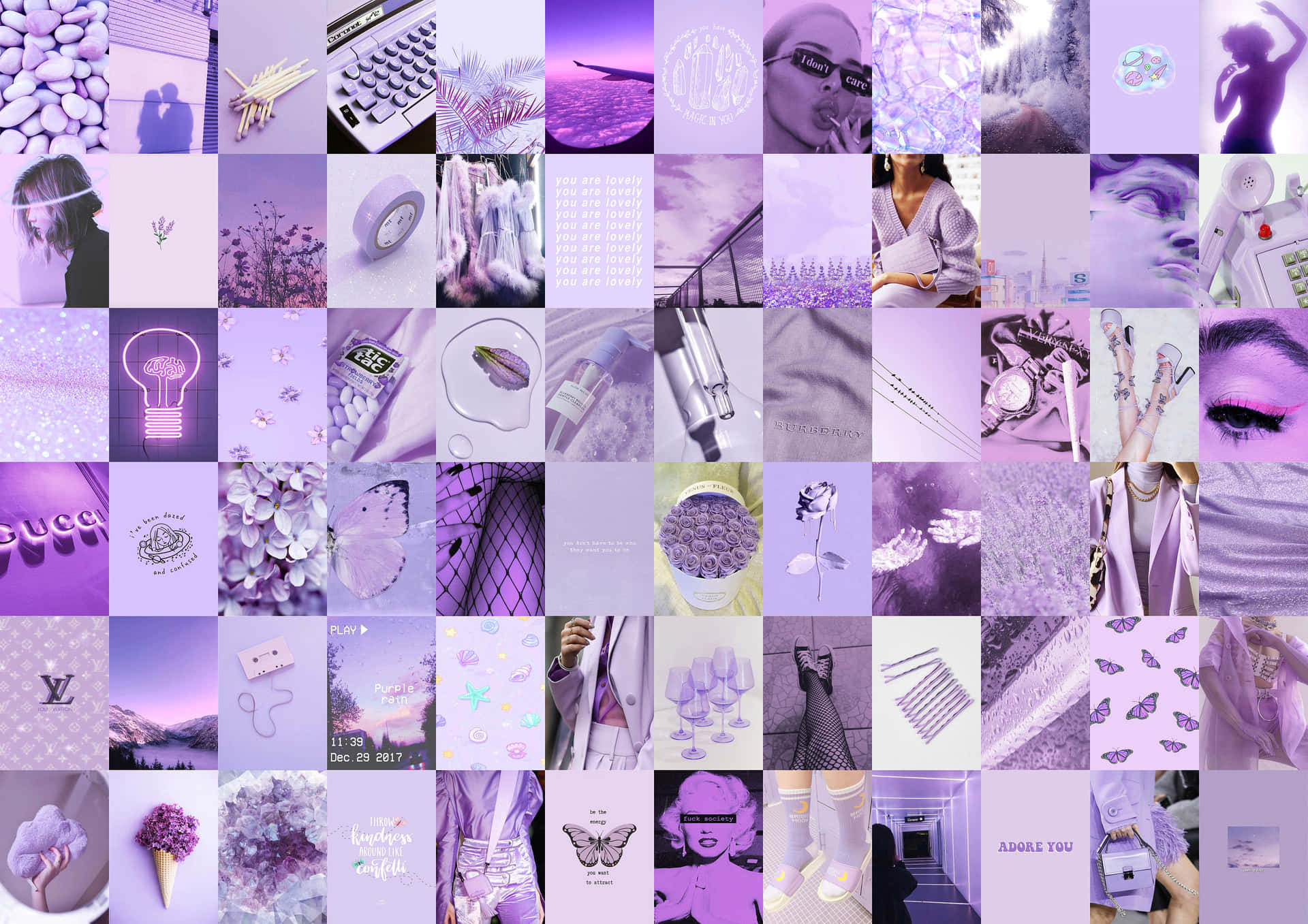 Purple Aesthetic Collage Wallpaper