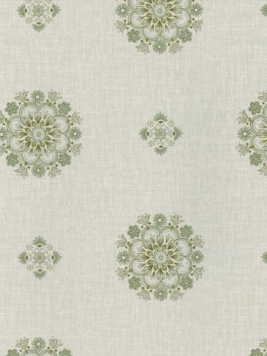 Green Vintage Floral Medallion Wallpaper By Interiorplace
