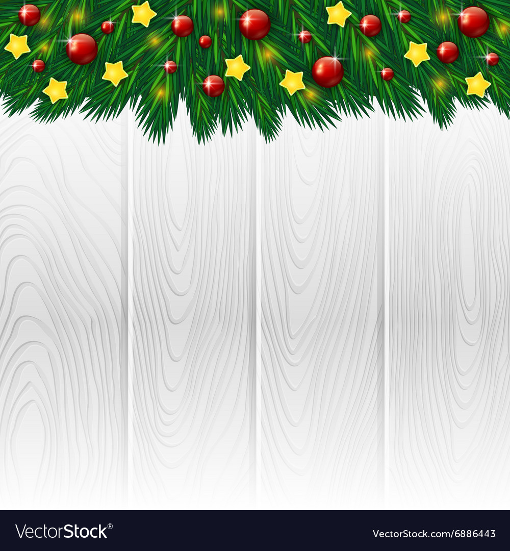 White Wooden Christmas Background Royalty Vector Image