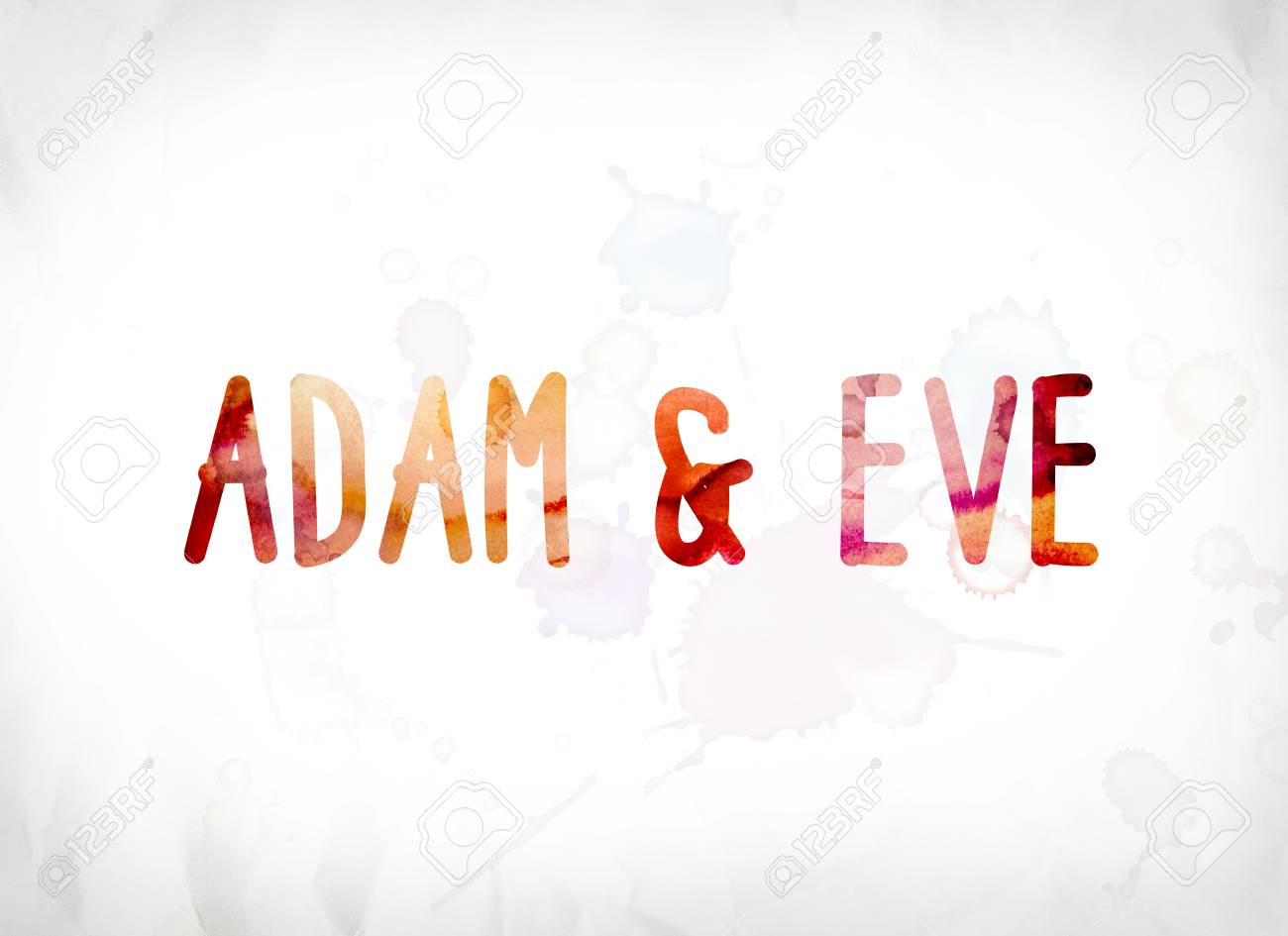 Adam And Eve Concept Theme Painted In Colorful Watercolors
