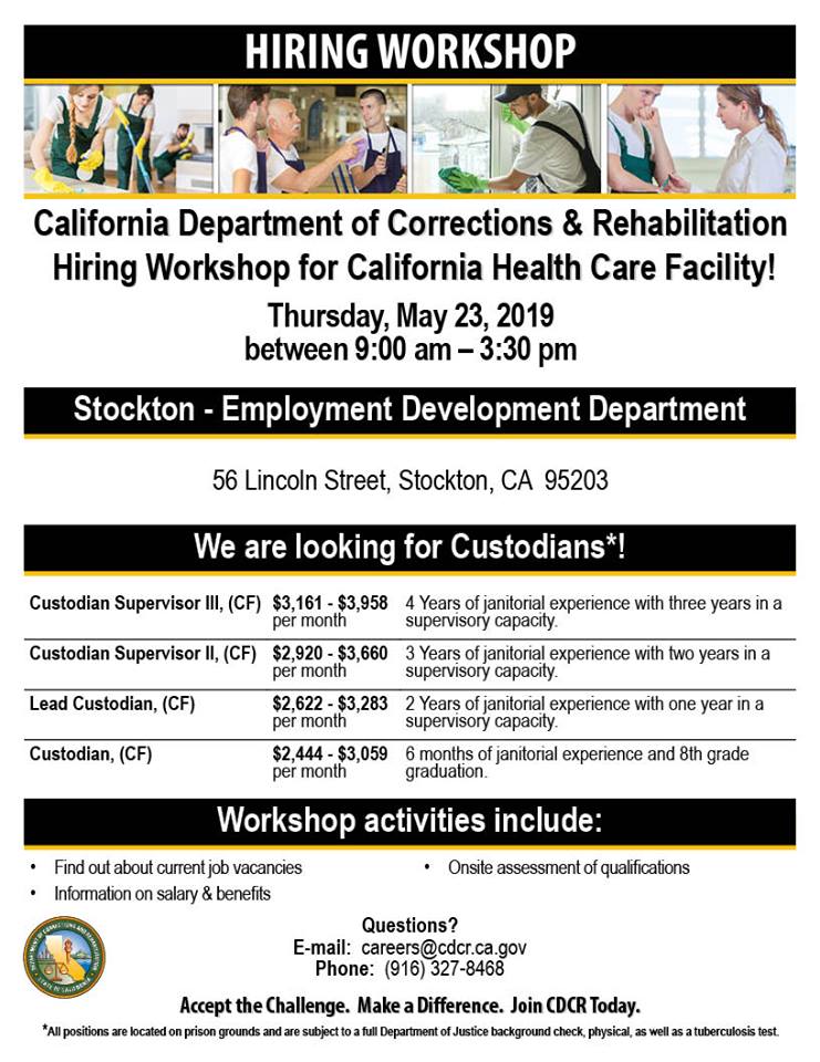 Cdcr Careers Stockton We Are Ing Back To Hold A