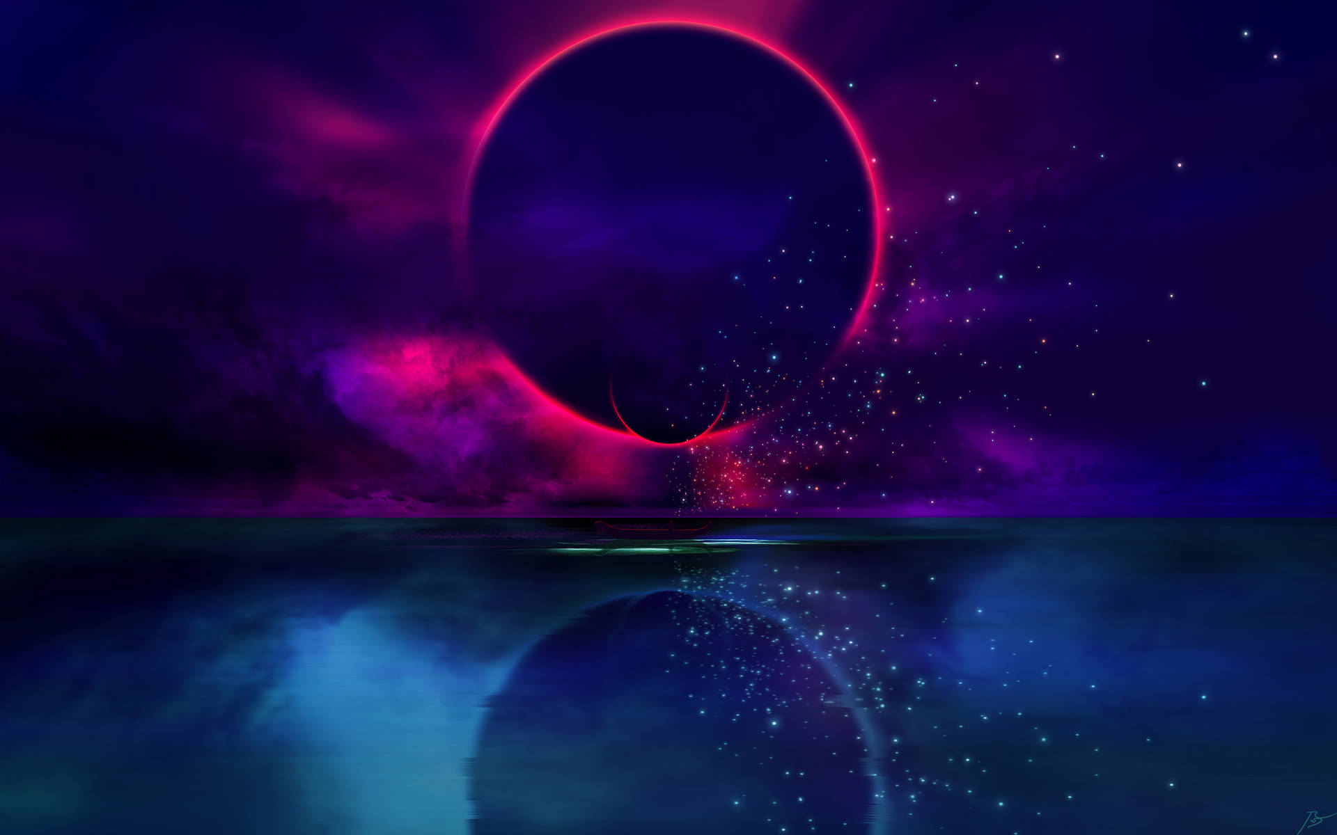Moon Night Sky Wallpaper