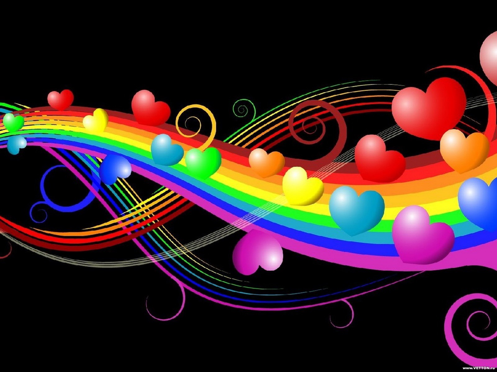 Beautiful 3d Colorful Vivid Love Bubbles Puter Background Wallpaper