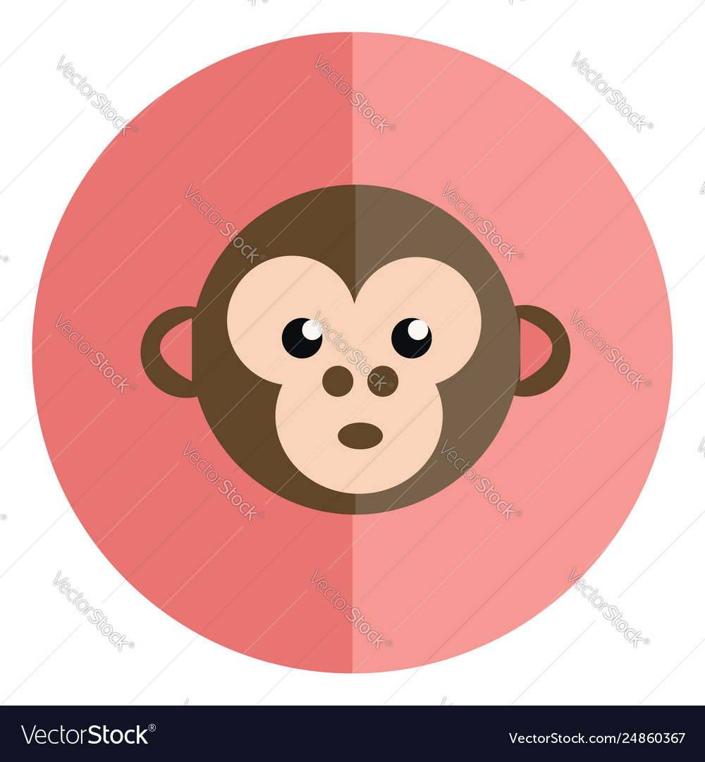 Face A Surprised Monkey In Pink Background Vector Image