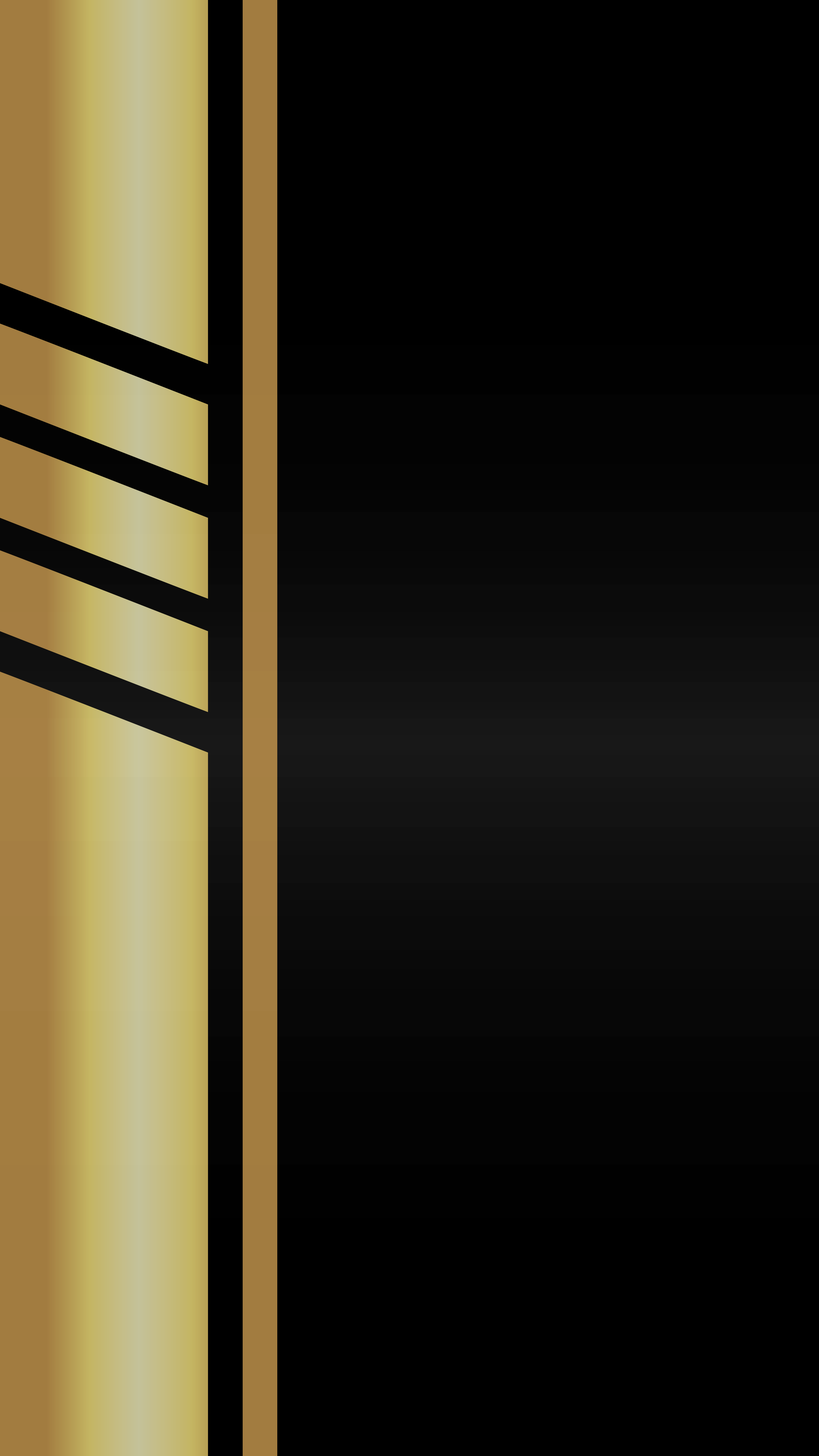 A sleek black and gold phone wallpaper with a vertical gold bar accented by thin black stripes